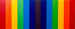 NAMO EK YOGE, Abstract Geometric Rainbow Composition Painting