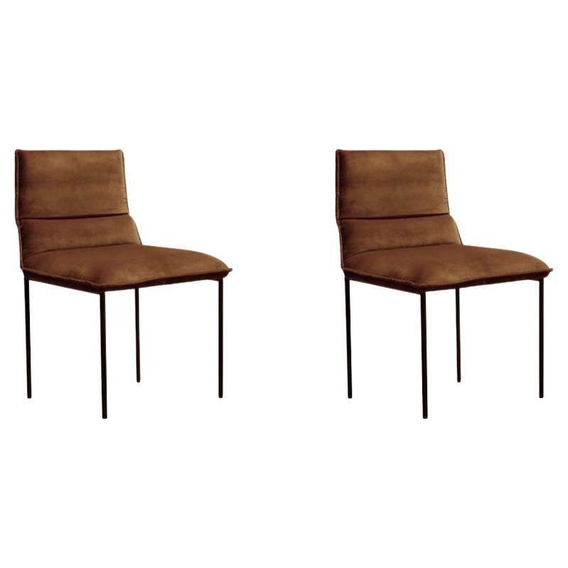 Jeeves - 21st Century Designed by Collector Studio Chair Fabric, Set of 2 For Sale