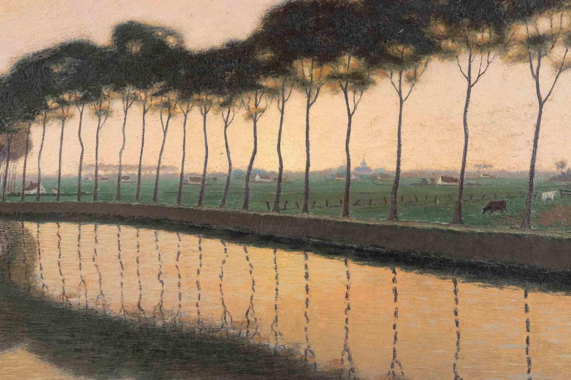 De Boottrekker - Paint by Jef De Pauw - 1925 - Painting by Jef de Pauw