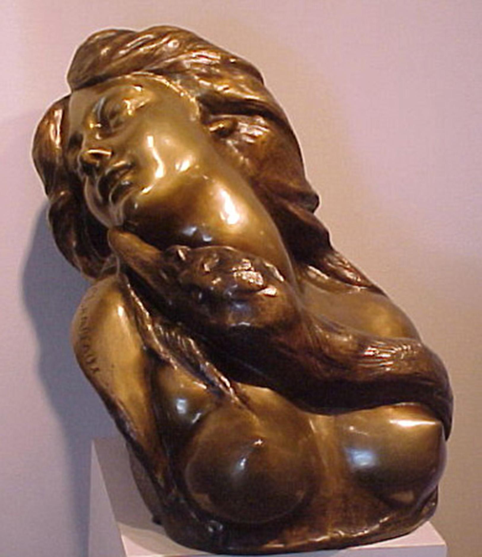 Jef Lambeaux Nude Sculpture – Der Schwan und der Schwan