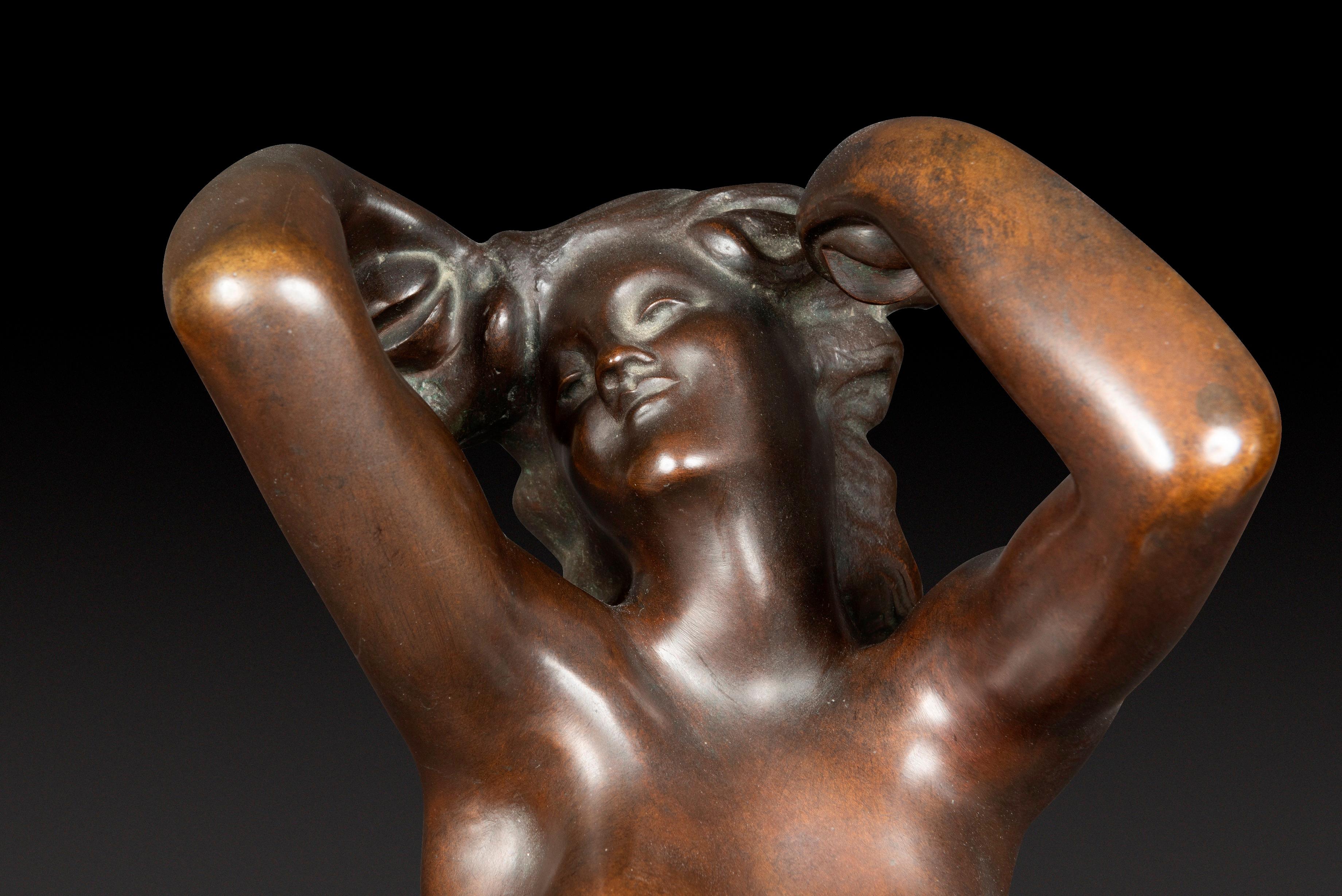 JEF LAMBEAUX (1852 - 1908) Statua di bronzo 
