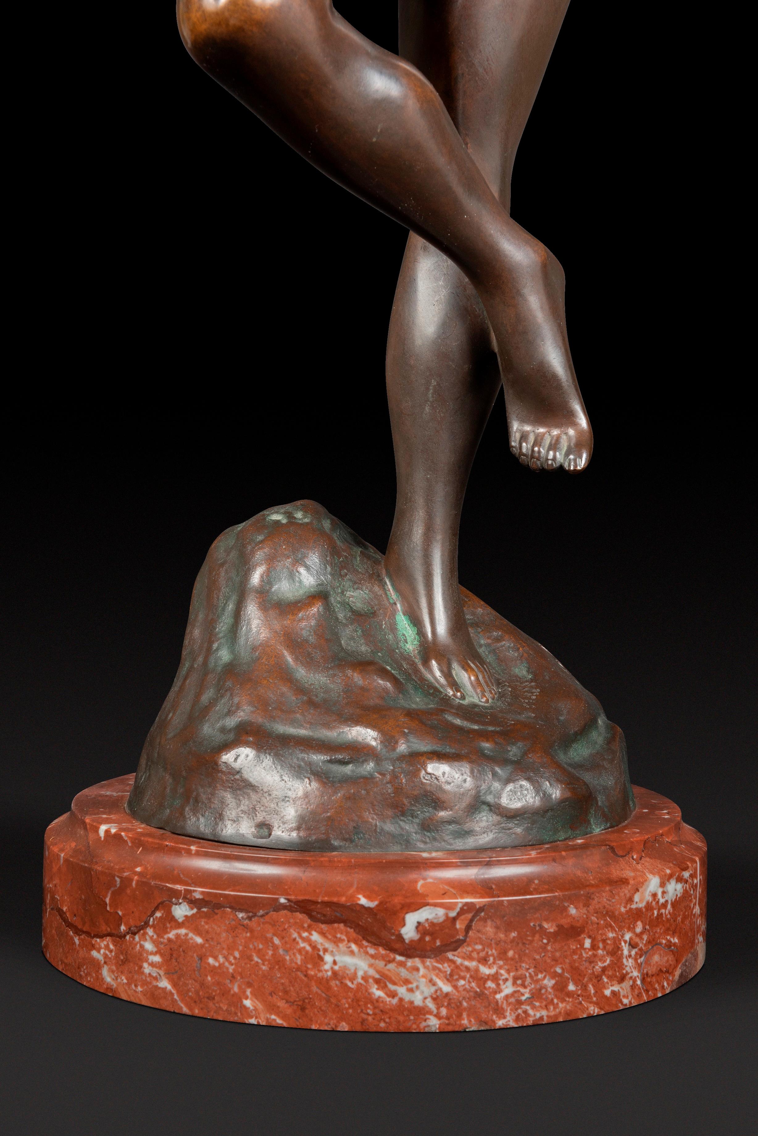 JEF LAMBEAUX (1852 - 1908) Statua di bronzo 