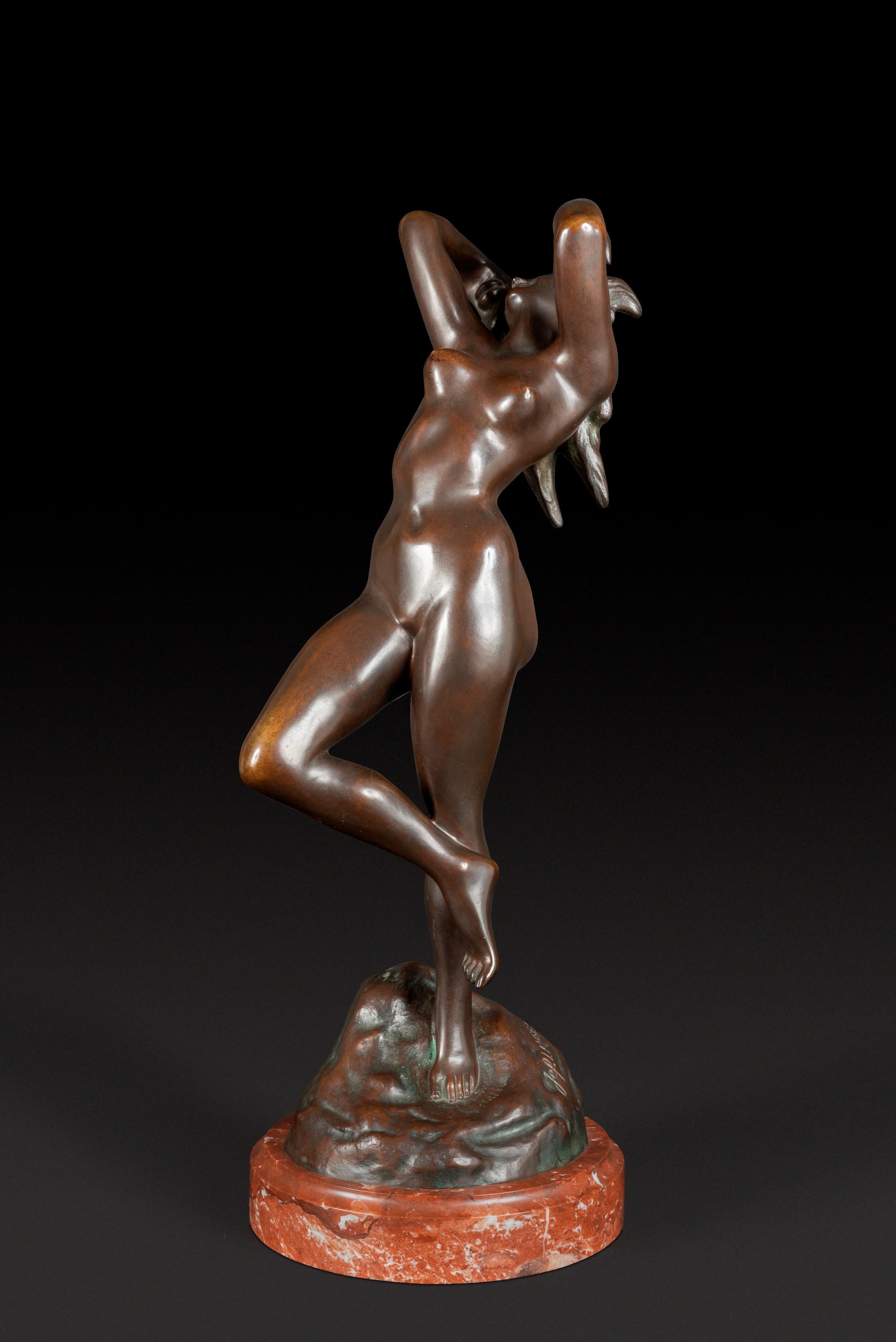 JEF LAMBEAUX (1852 - 1908) Statua in bronzo 