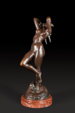 JEF LAMBEAUX (1852 - 1908) Statua di bronzo "LA DANZATRICE CON I CASTANETTI"