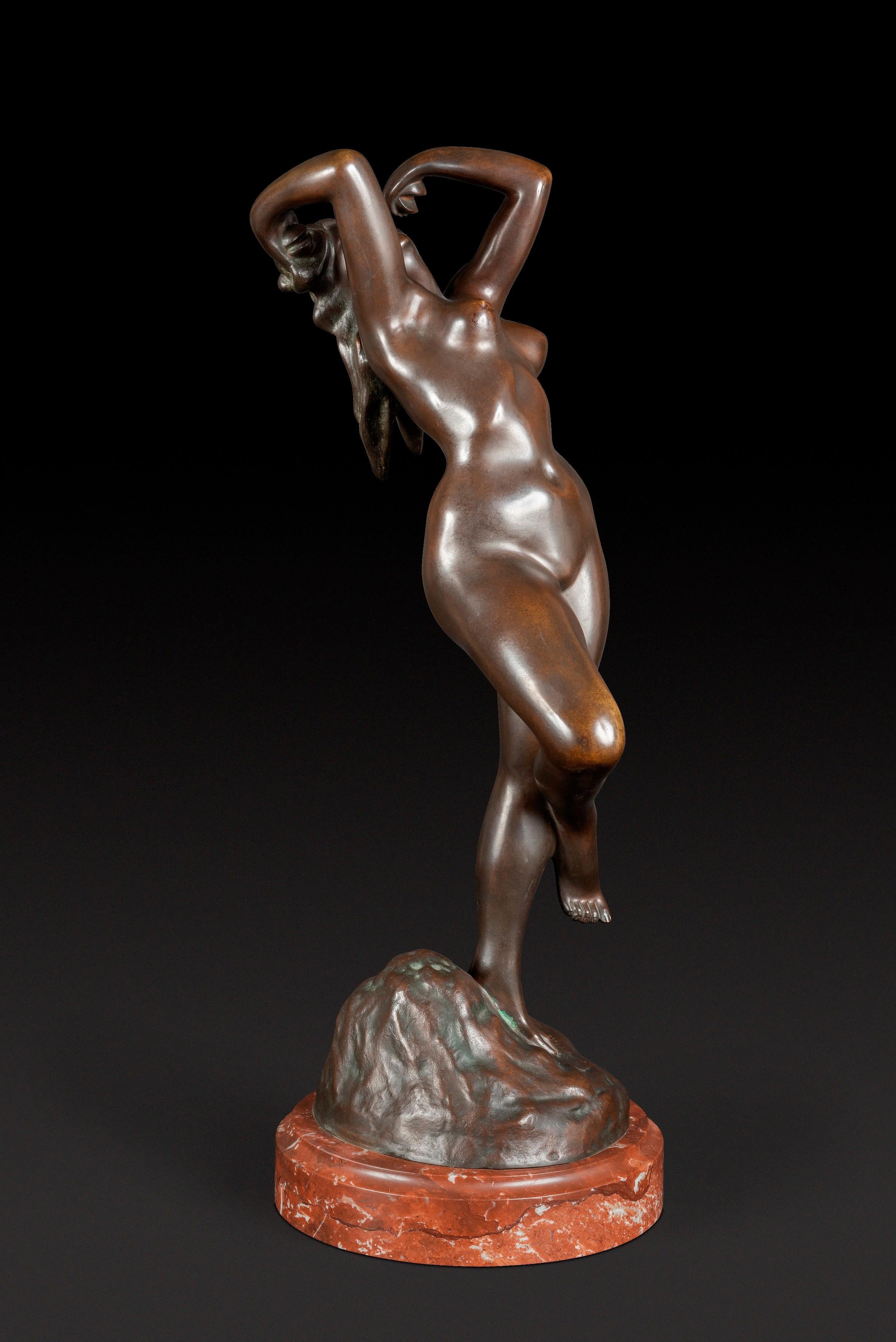 JEF LAMBEAUX (1852 - 1908) Statua di bronzo 