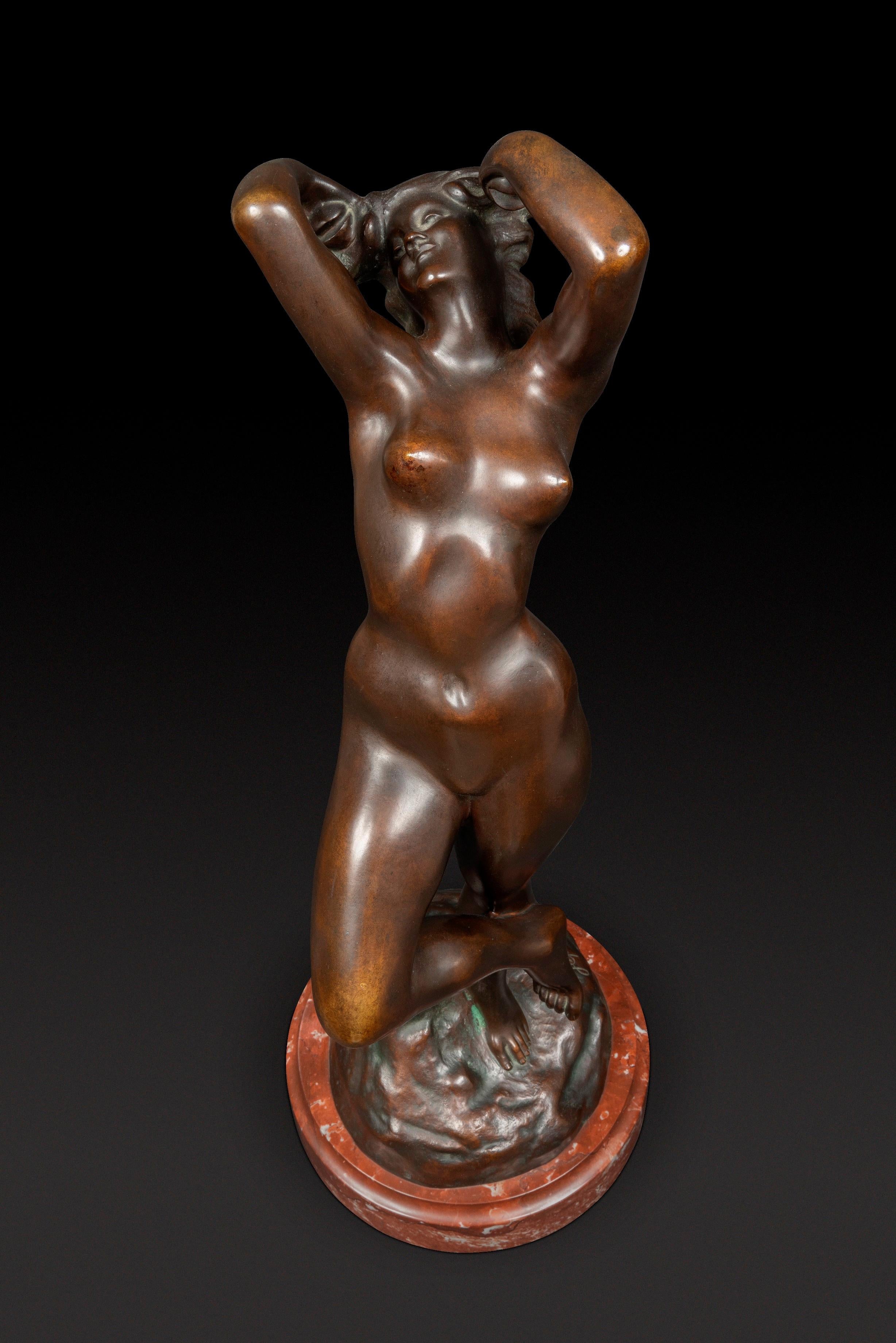 JEF LAMBEAUX (1852 - 1908) Statua di bronzo 