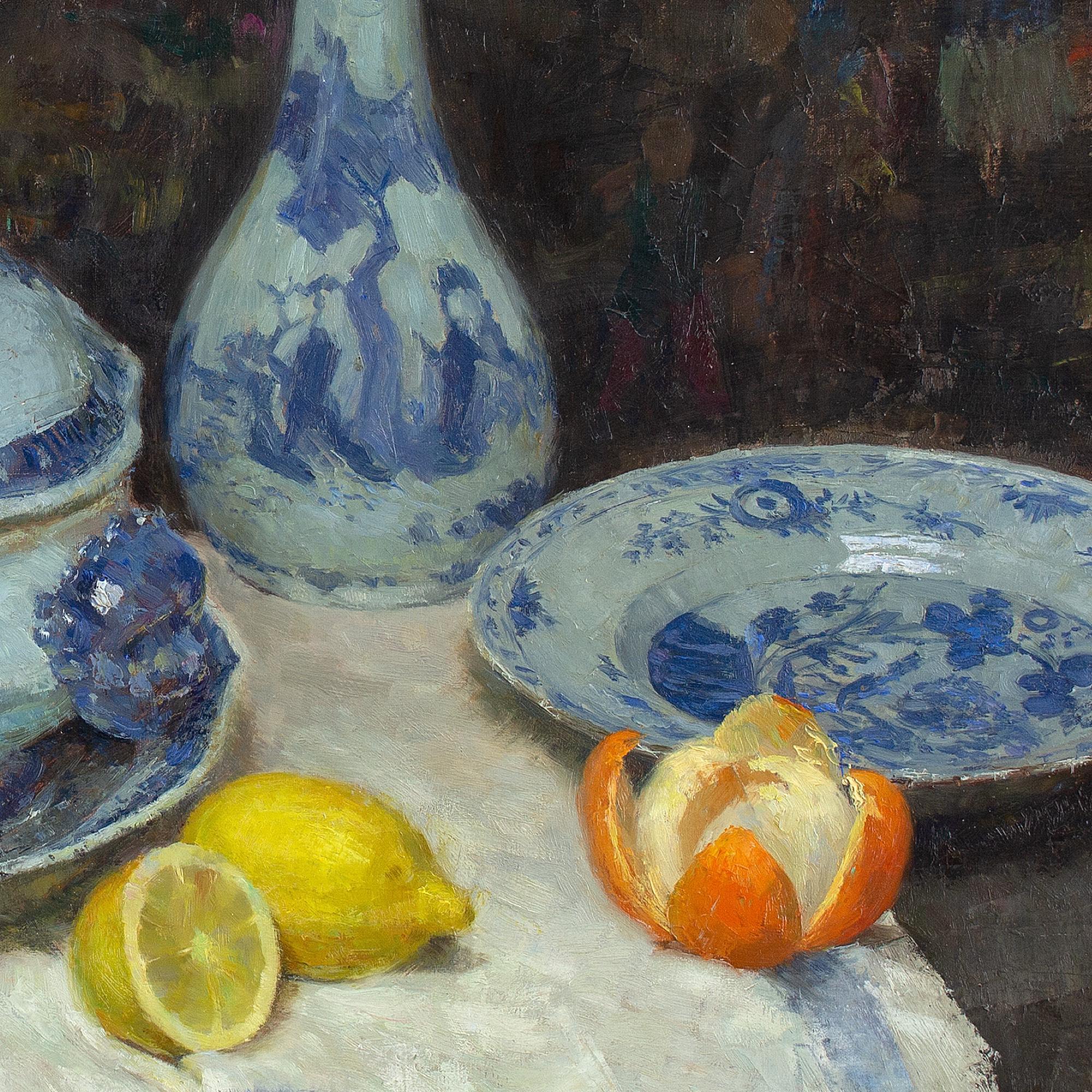 Jef Van De Fackere, Still Life With Ceramics, Lemons & Orange 7