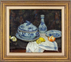 Jef Van De Fackere, Still Life With Ceramics, Lemons & Orange