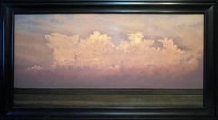 Ligne de Cumulus à l'est de Clayton - Peinture à l'huile de paysage à grande échelle avec nuages