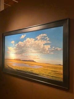 Pond and Clouds Near Raton, NM - Large Scale Landscape Oil Painting