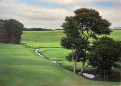 River through Grasslands - Landscape Oil Painting