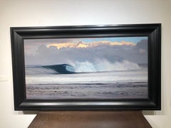 Twilight Wave, Kauai - Shoreline and Cresting Wave with Dramatic Cloudy Sky