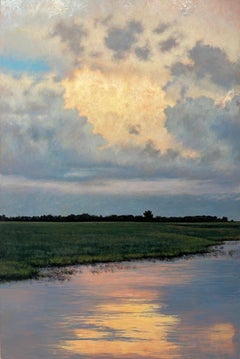 Untitled (Cumulus over Marshland) - Landscape Oil Painting