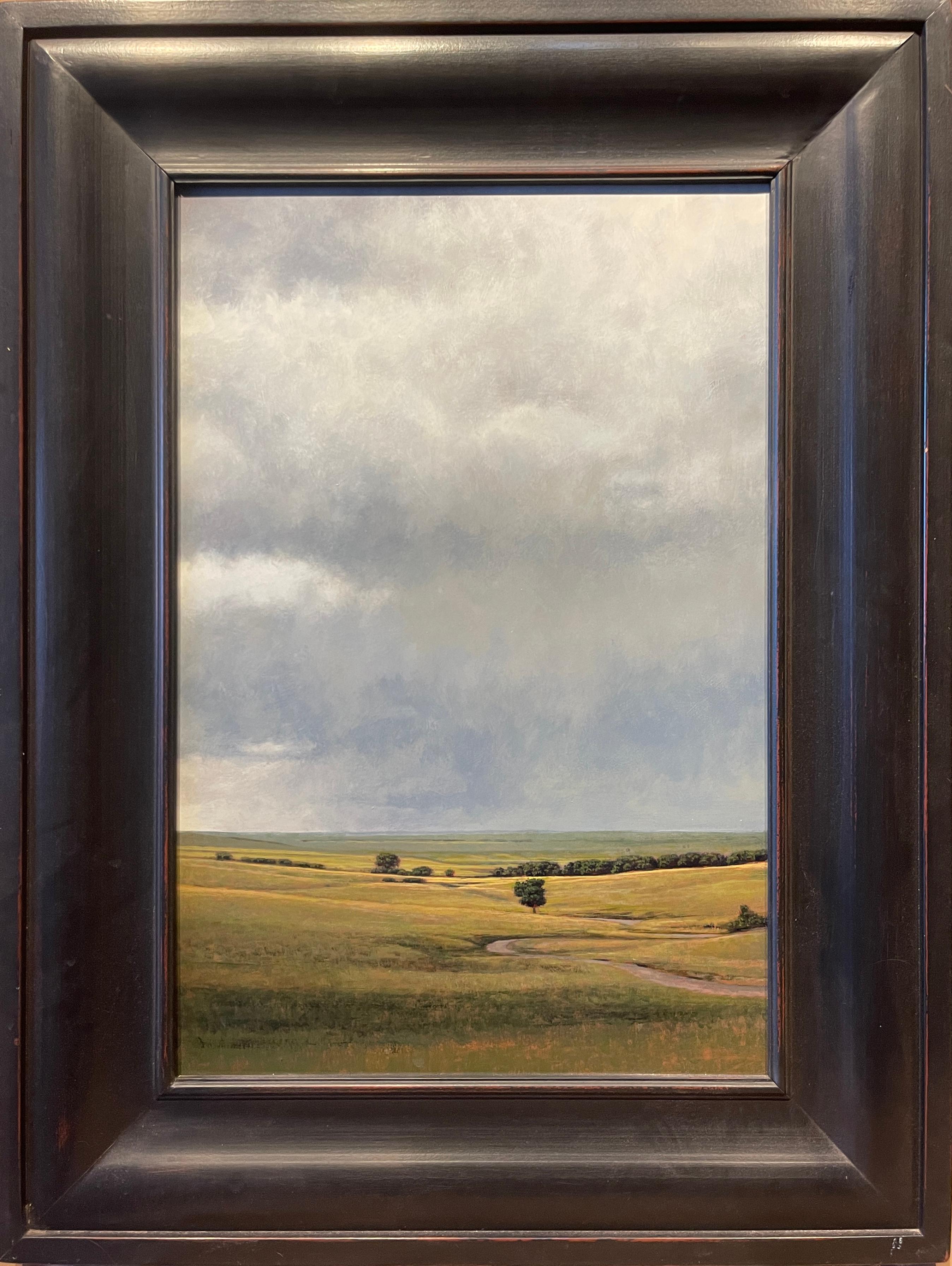 Vallée au sud de Junction City, Kansas - Peinture à l'huile d'un paysage réaliste - Painting de Jeff Aeling