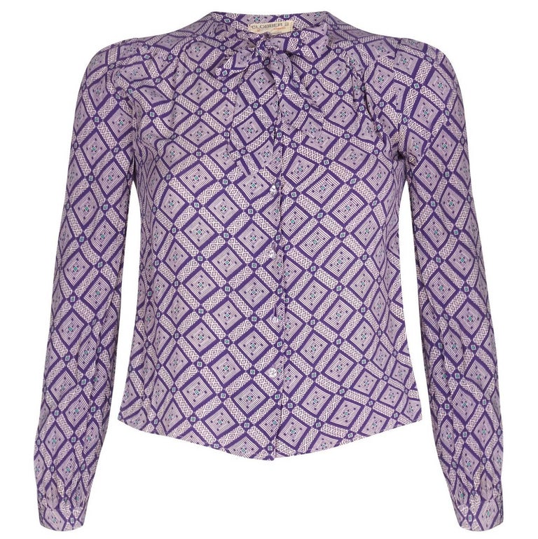 Rare 1960s Jeff Banks Pointed Collar Blouse