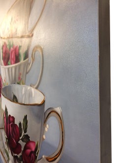 Rosemary, Oil painting with rose and teacup