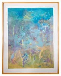 Talquin, 1980s Mixed Media Modernist Abstract Painting