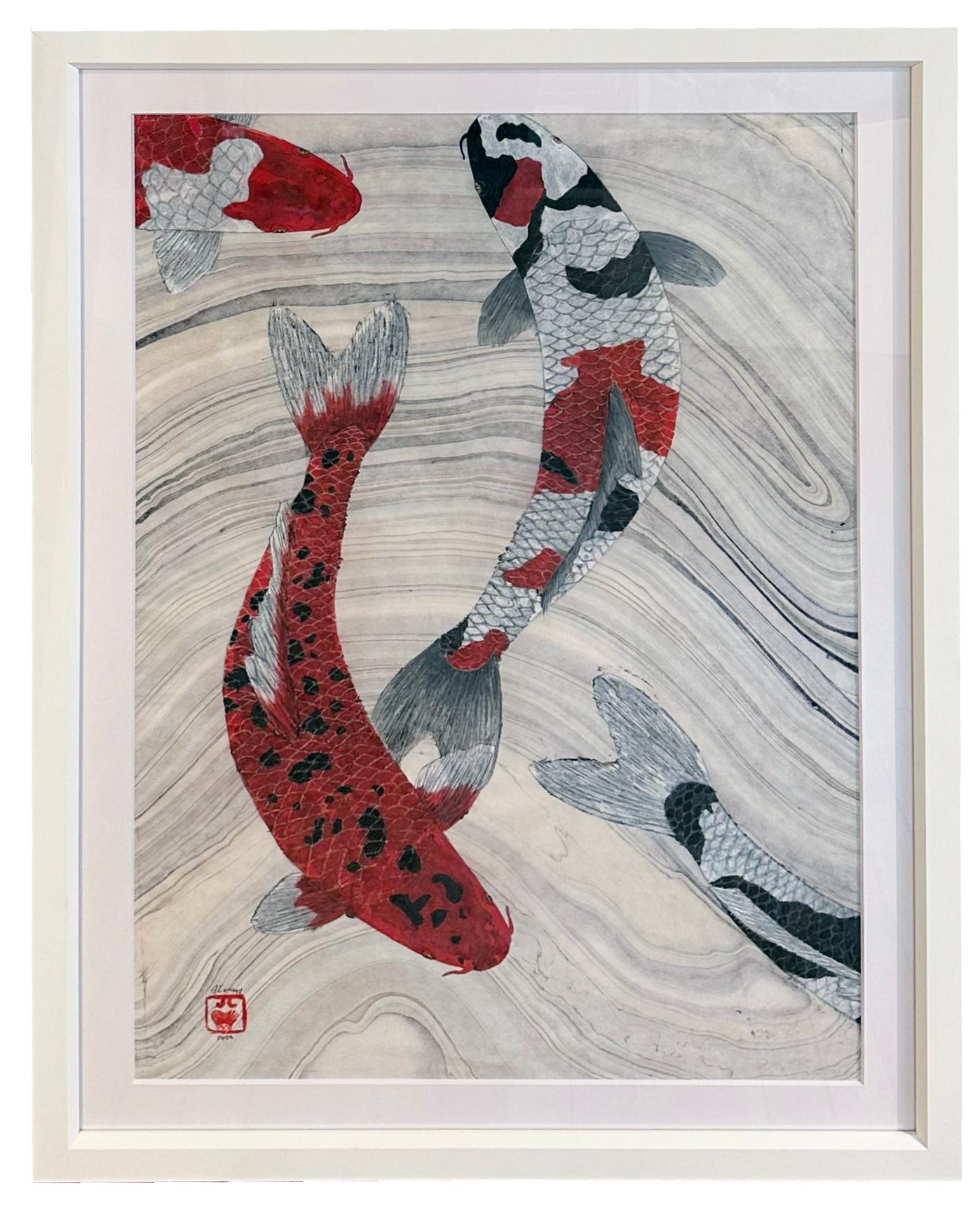 Jeff Conroy Congrégation Peinture Gyotaku de style japonais