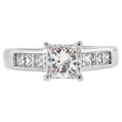 Jeff Cooper 1 Karat Princess Cut Diamant Verlobungsring und passendes Band
