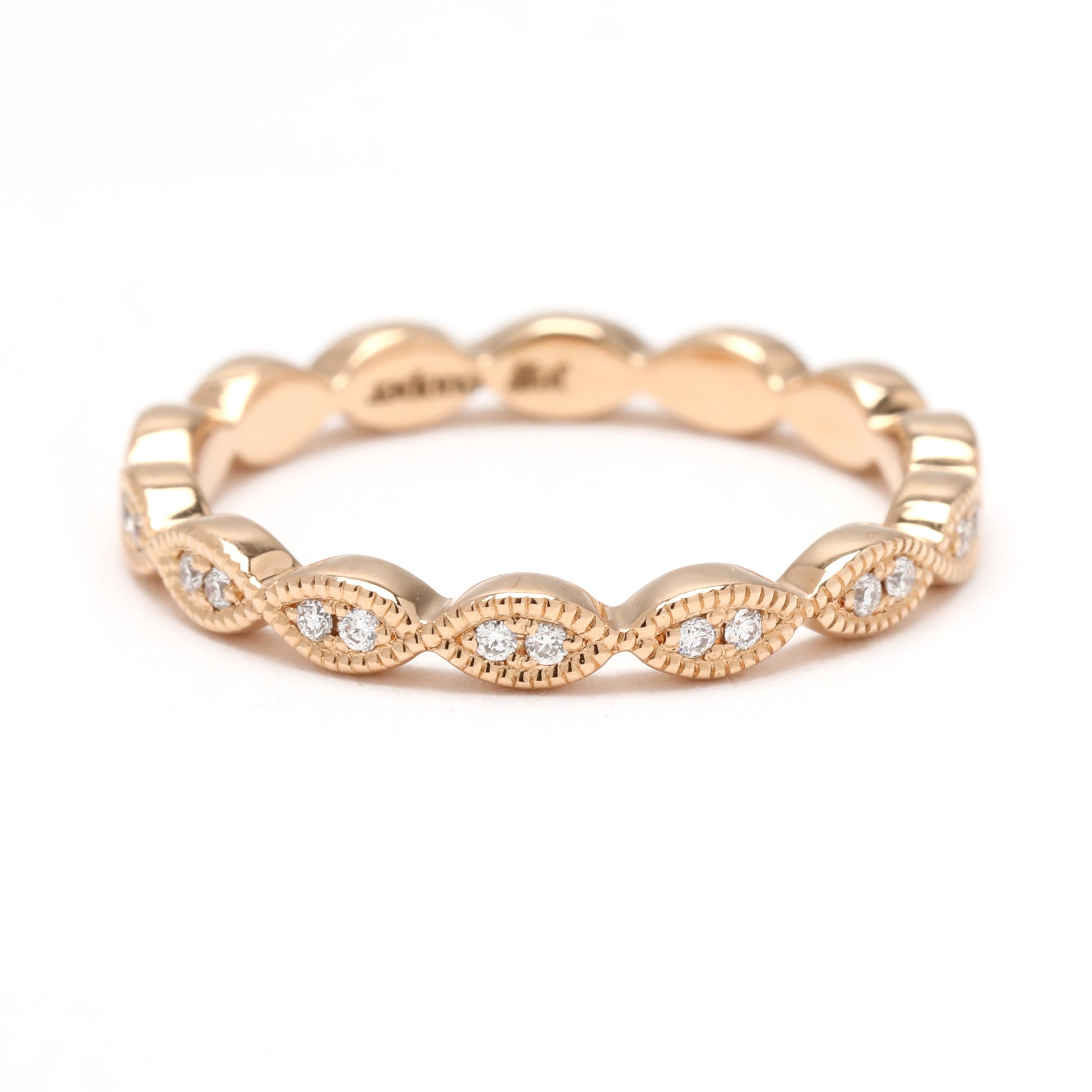 Taille ronde Jeff Cooper Diamond Band Ring, or jaune 18k, taille 4 en vente