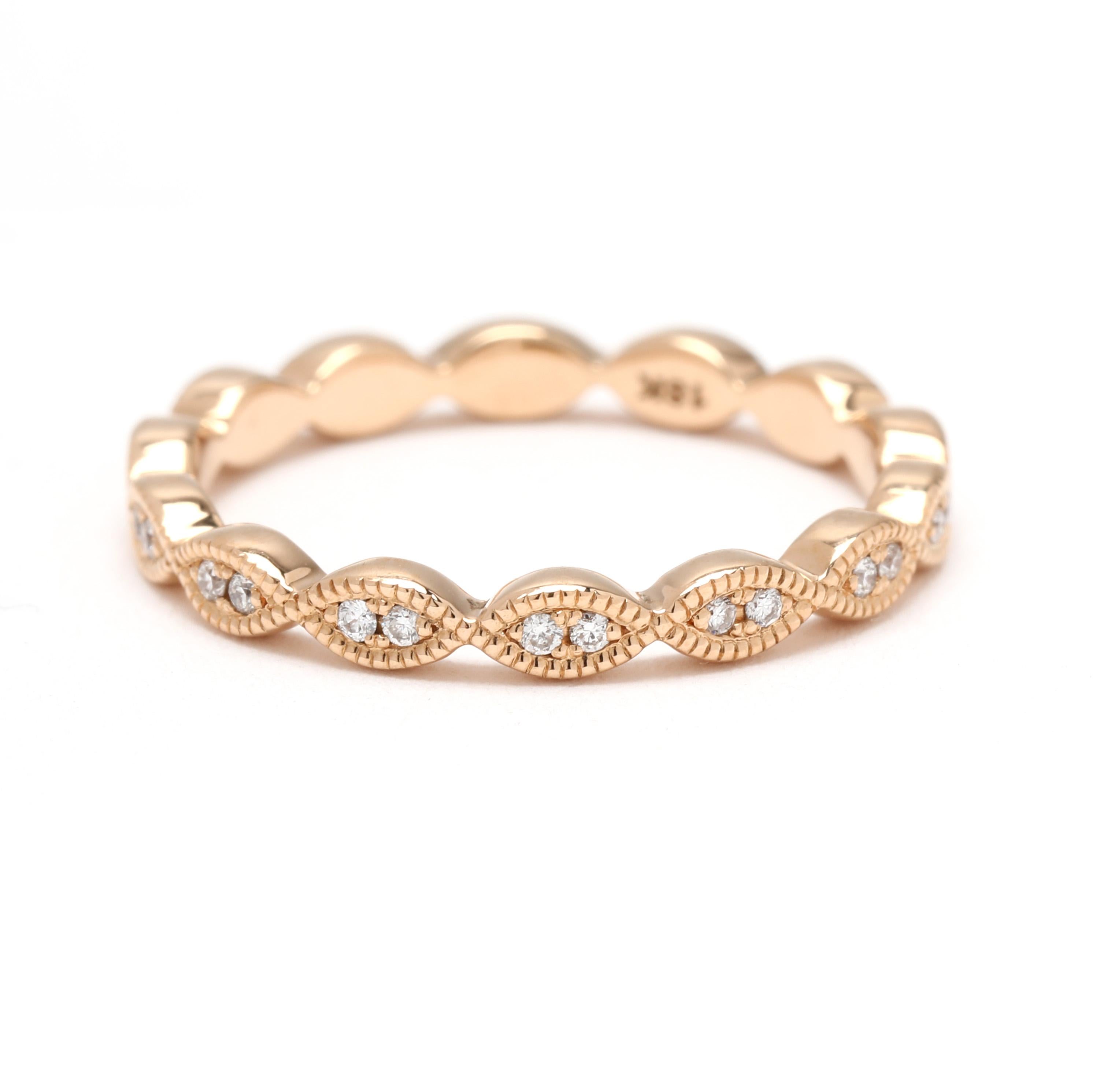 Jeff Cooper Diamond Band Ring, or jaune 18k, taille 4 Bon état - En vente à McLeansville, NC