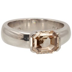 Jeff Cooper 1.42 Carat Champagne Diamond Platinum Solitaire Ring