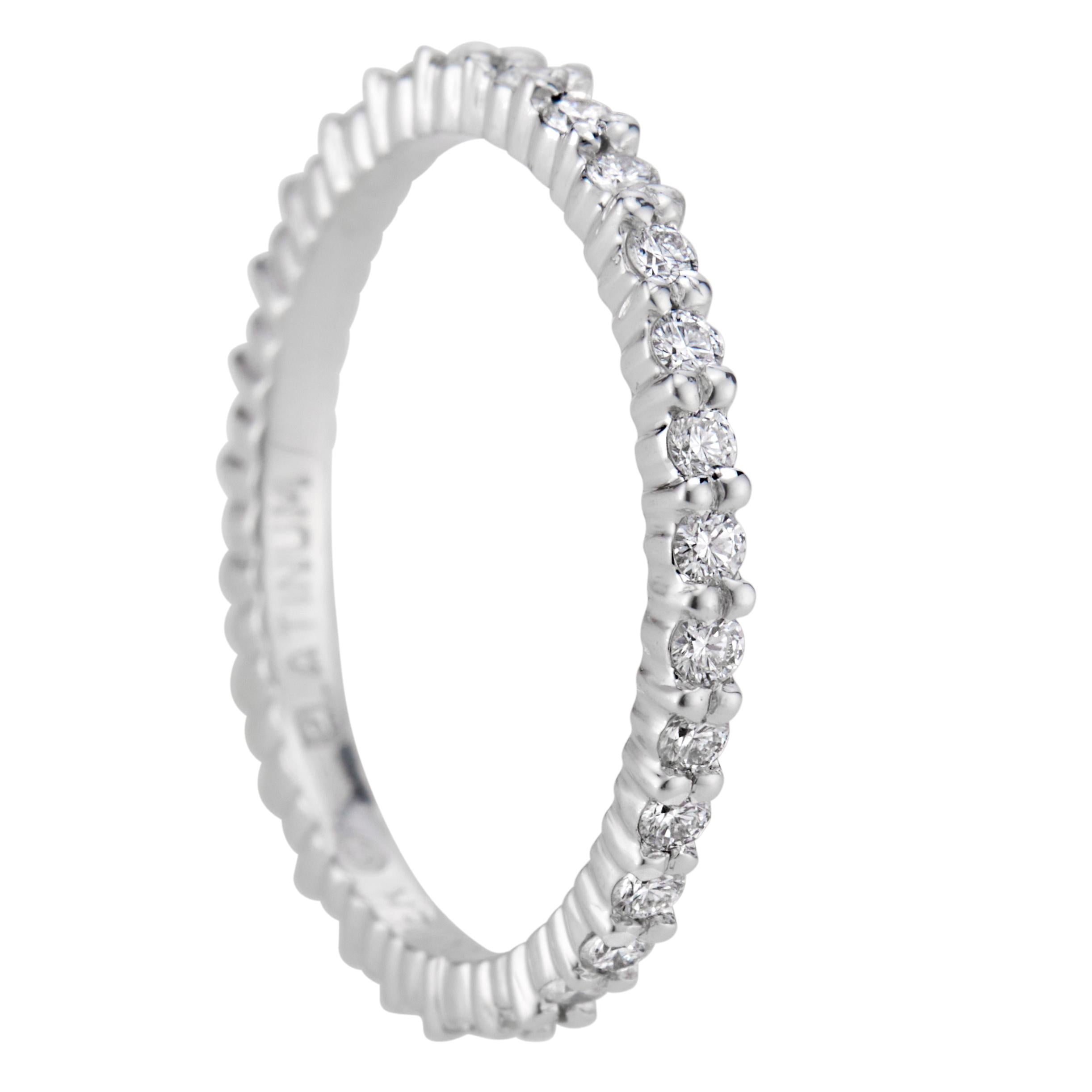 Women's Jeff Cooper .55 Carat Diamond Platinum Eternity Band Ring For Sale
