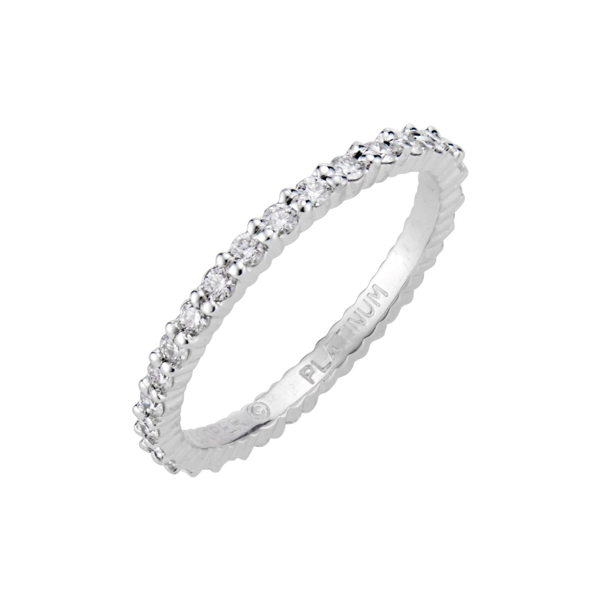 Jeff Cooper .55 Carat Diamond Platinum Eternity Band Ring For Sale