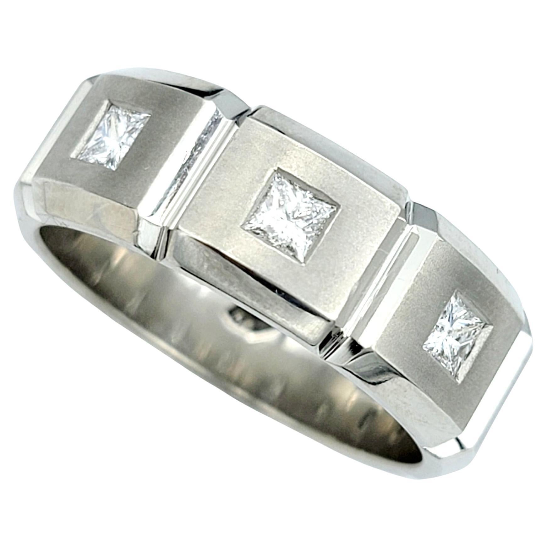 Jeff Cooper Designs Ethan Collection Men's Diamond Wedding Band in Platinum For Sale