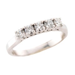 JEFF COOPER Anillo de cinco piedras con diamantes de 18 quilates