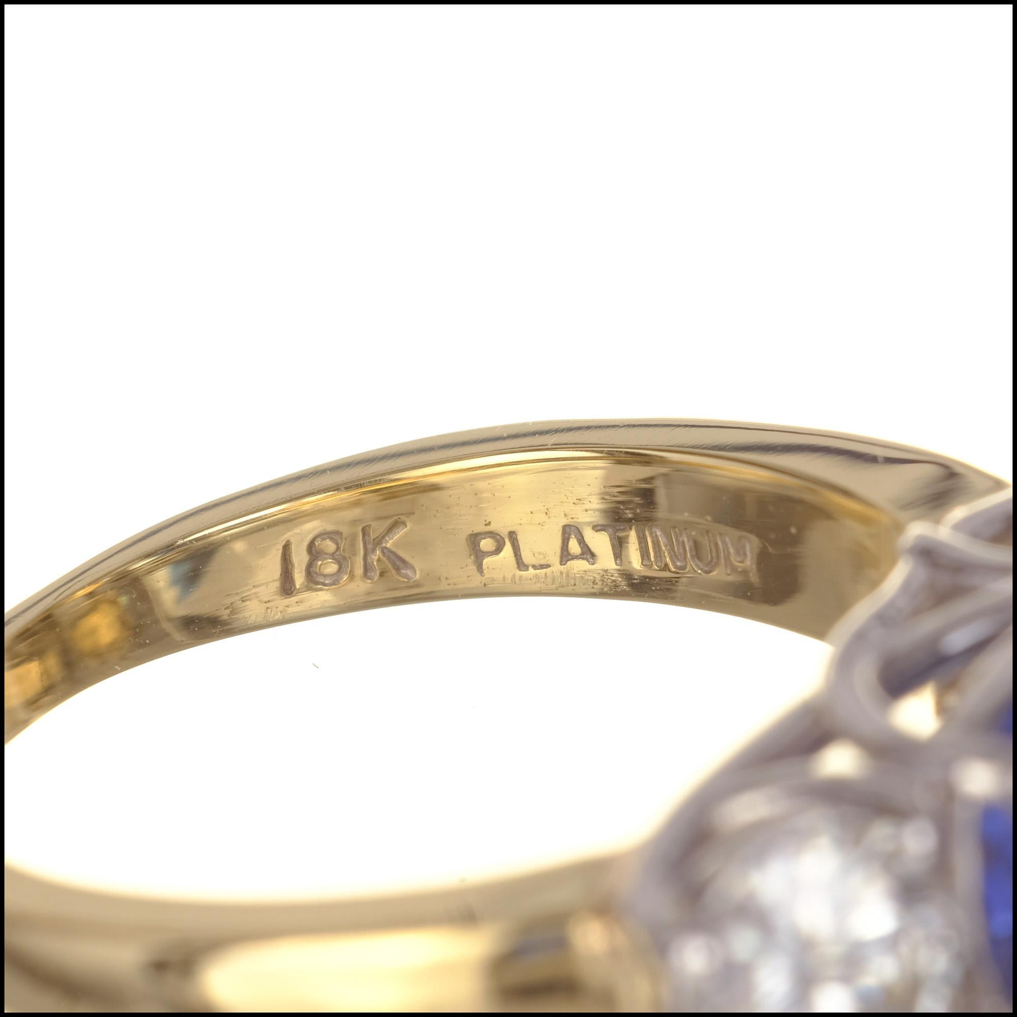 Women's Jeff Cooper GIA Certified 3.33 Carat Sapphire Diamond Platinum Engagement Ring