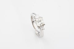 Jeff Cooper Platinum Princess Cut 3-Stone Diamond Engagement Ring Size 6