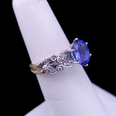 “Jeff Cooper Vintage Oval Tanzanite Diamond Ring in Two-Tone”