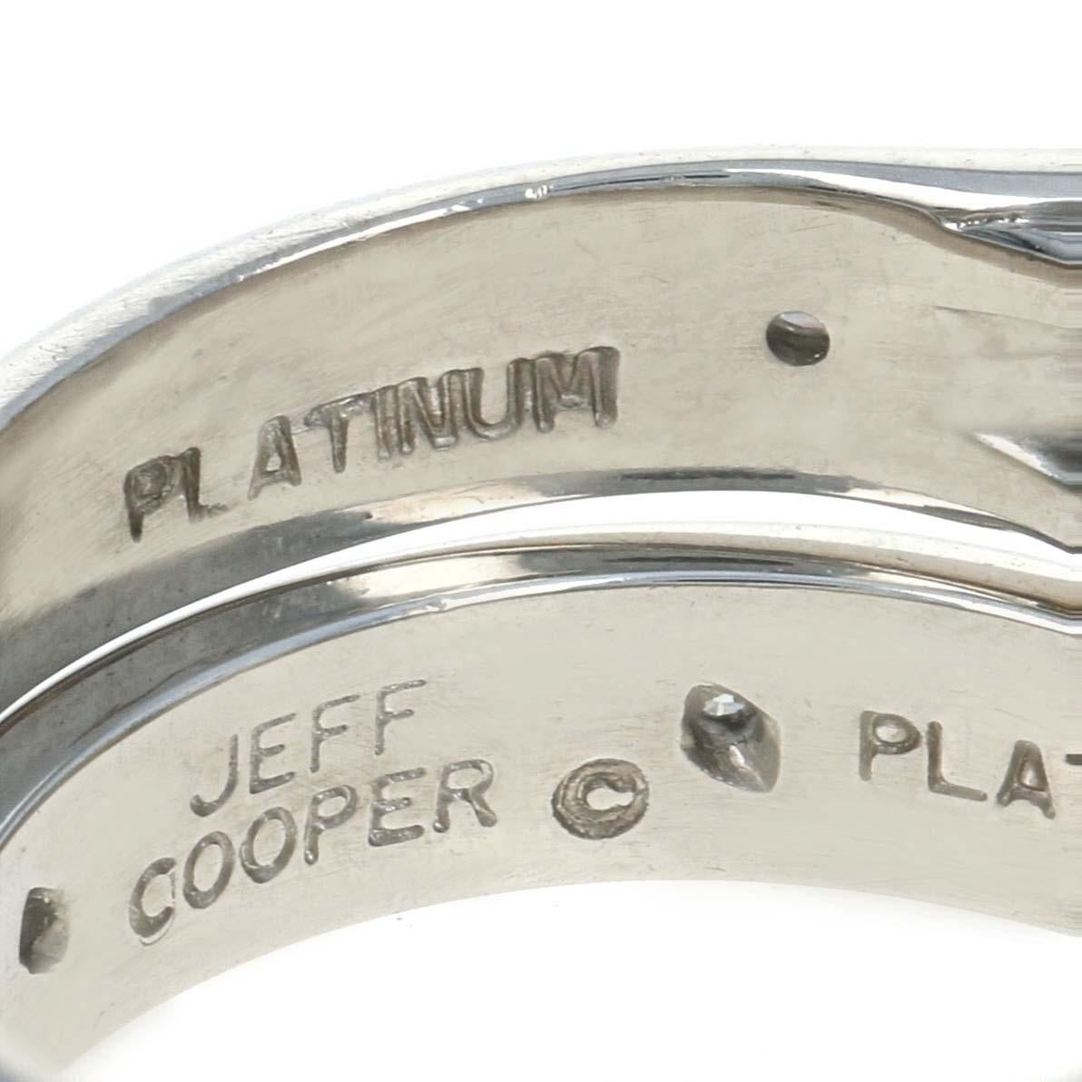 Jeff Cooper Yellow Diamond Engagement Ring & Wedding Band Platinum Round .90ctw For Sale 1
