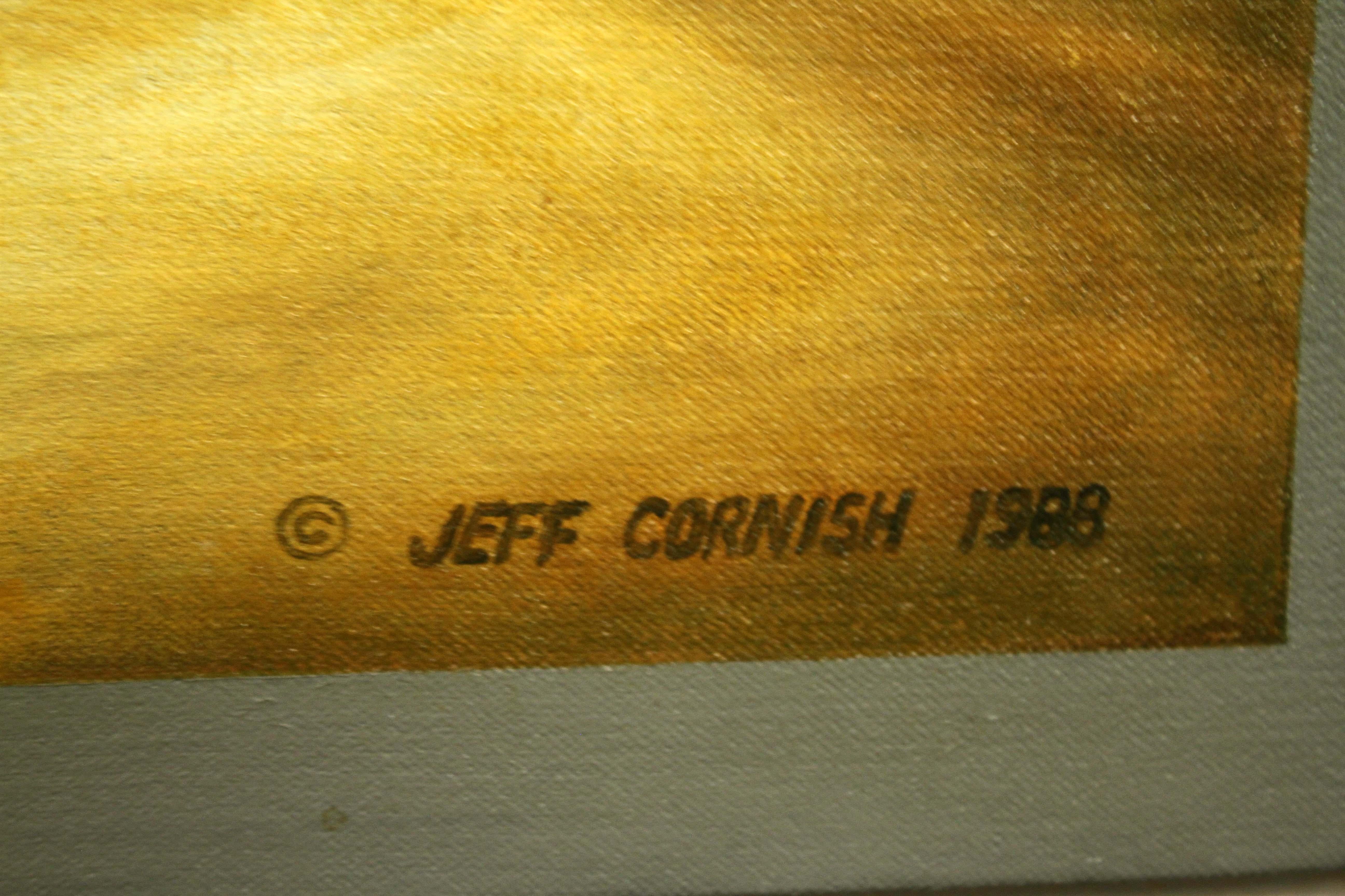 Jeff Cornish Body Armour Signed 1988 Photorealistic Acrylic Painting on Canvas For Sale 3