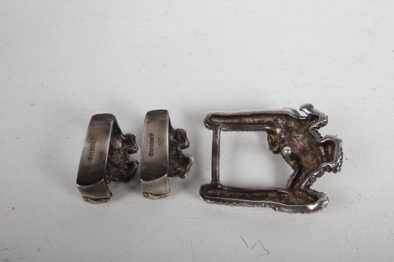 J. Deegan sterling silver frog belt Jeff Deegan Ladies #1206 Sterling Frog 4-Pc Buckle 1  main image 3