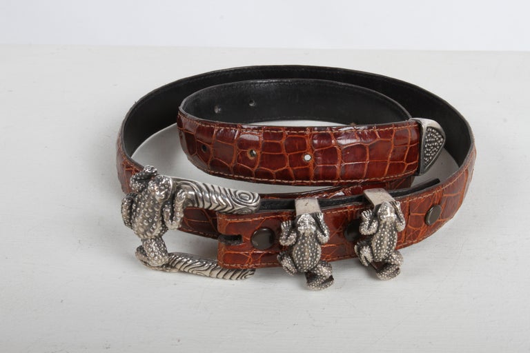 J. Deegan sterling silver frog belt Jeff Deegan Ladies #1206 Sterling Frog 4-Pc Buckle 1  main image 2