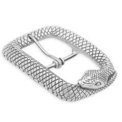 Jeff Deegan Sterling Silver Orboros Snake Belt Buckle