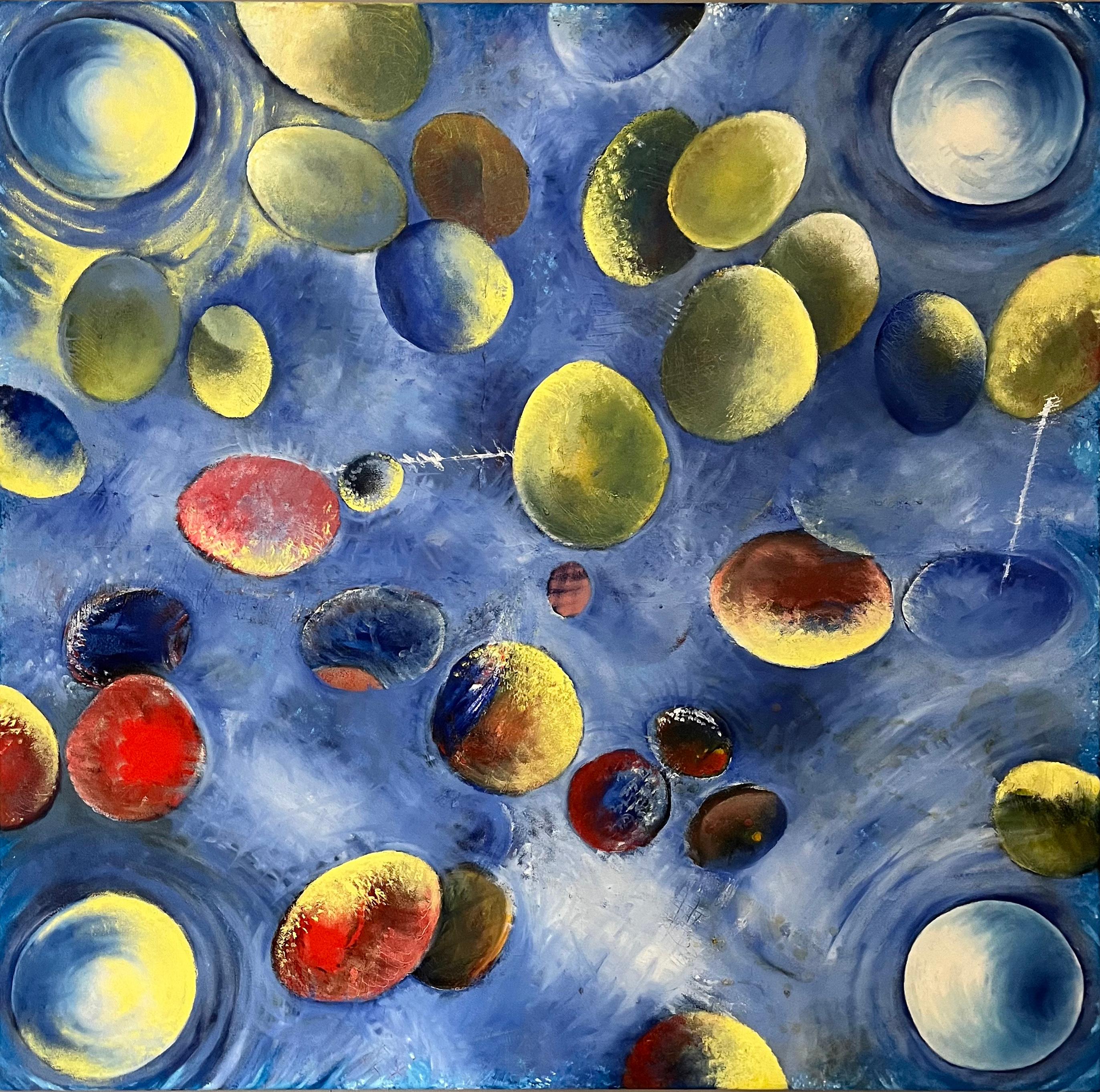 Jeff Engberg Figurative Painting – Blaue Bälle
