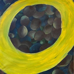 Un tourbillon jaune avec boules