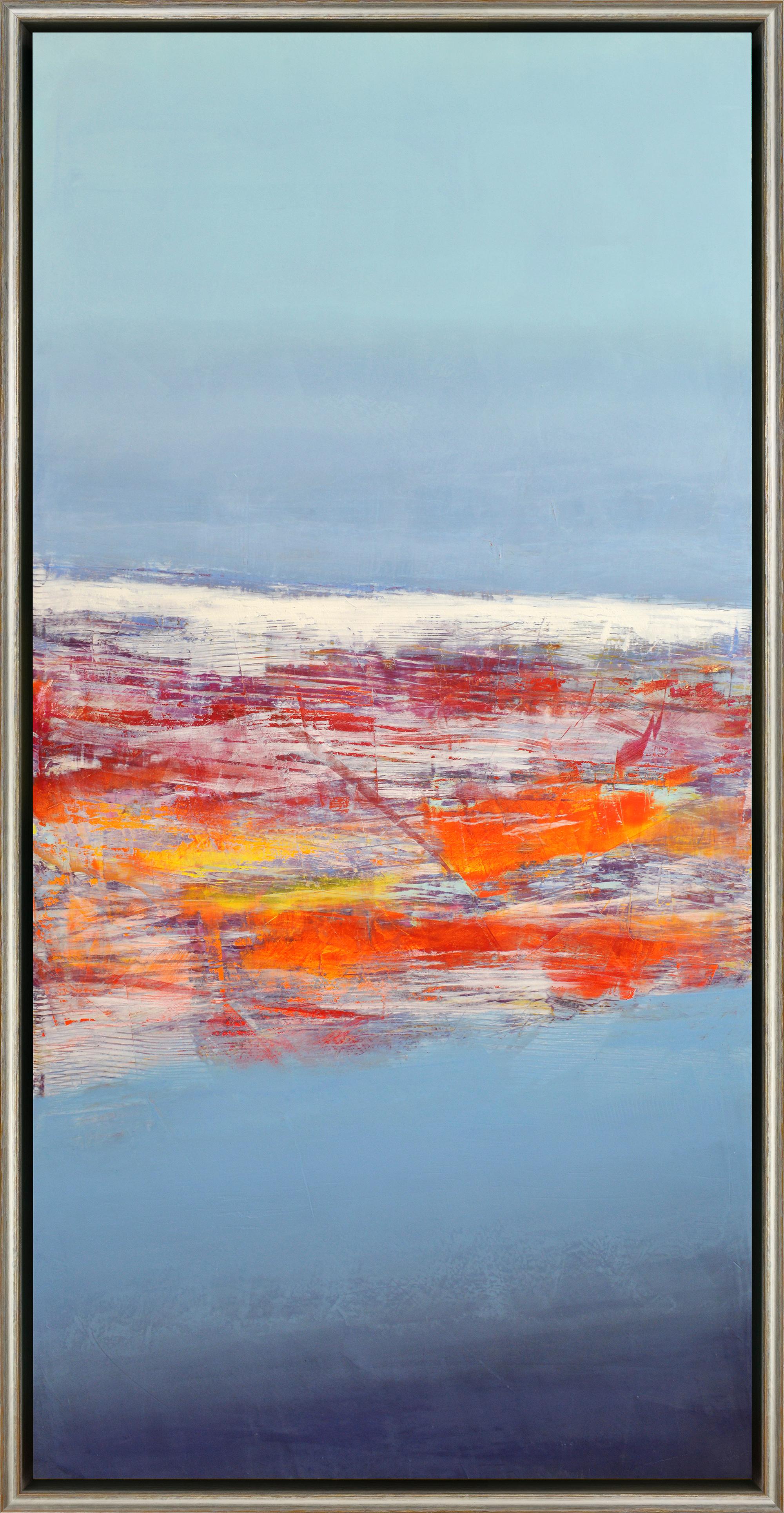 Jeff Erickson Abstract Painting - "Catching the Light I" Contemporary Abstract Oil & Wax on Panel Framed Painting