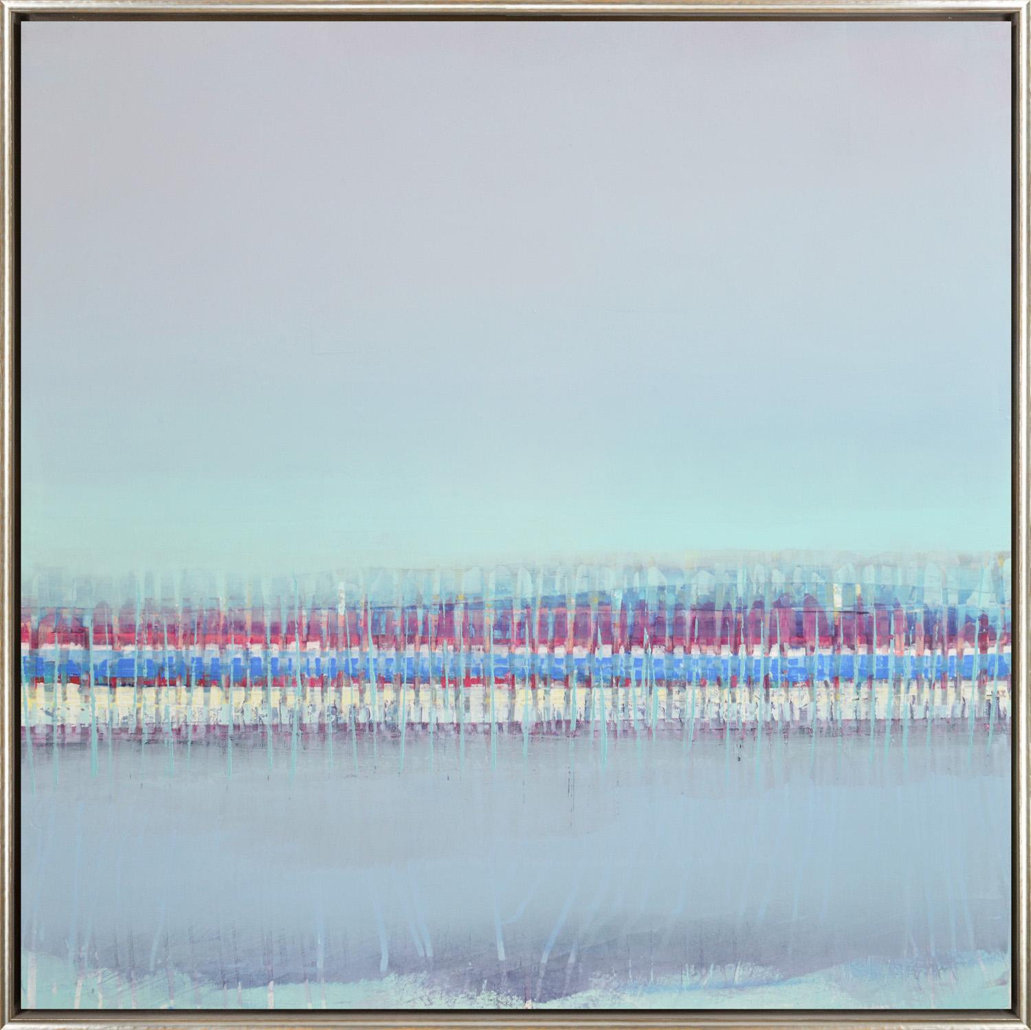 "On the Water XXIII: Windwärts" Contemporary Abstract Oil and Wax on Panel – Mixed Media Art von Jeff Erickson