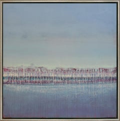 „On The Water IV“ Ätherisch und strukturiert Abstrakt mit Landschaftselementen 