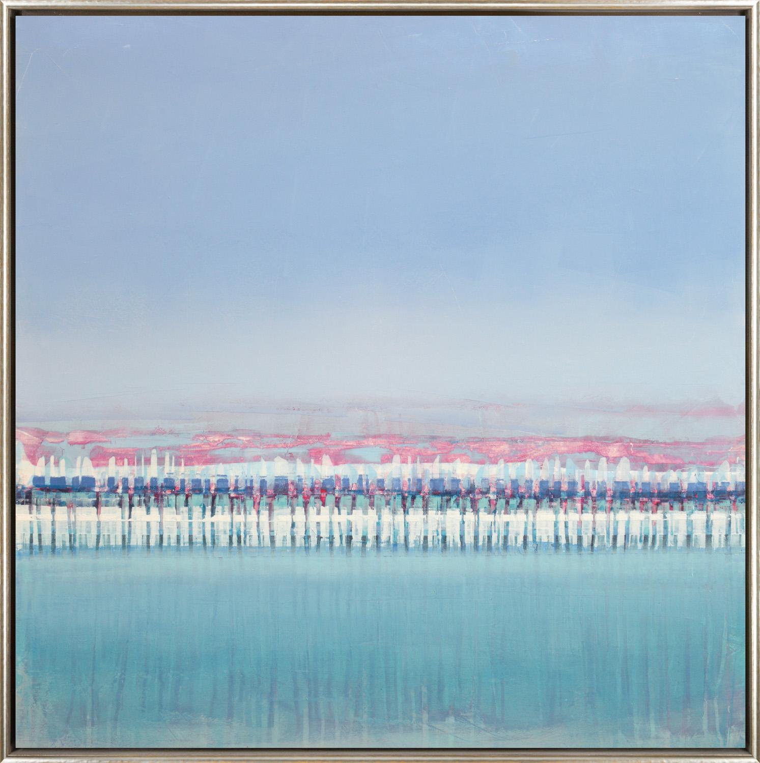 "On the Water  XVII: Come Sail Away" Contemporary Abstract Oil and Wax on Panel - Painting by Jeff Erickson
