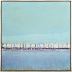 "The Water XXII : Spinnaker" Huile et cire sur panneau contemporaine encadrée