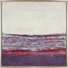 "Reflets d'arc-en-ciel" Peinture abstraite contemporaine à l'huile et à la cire sur panneau encadrée