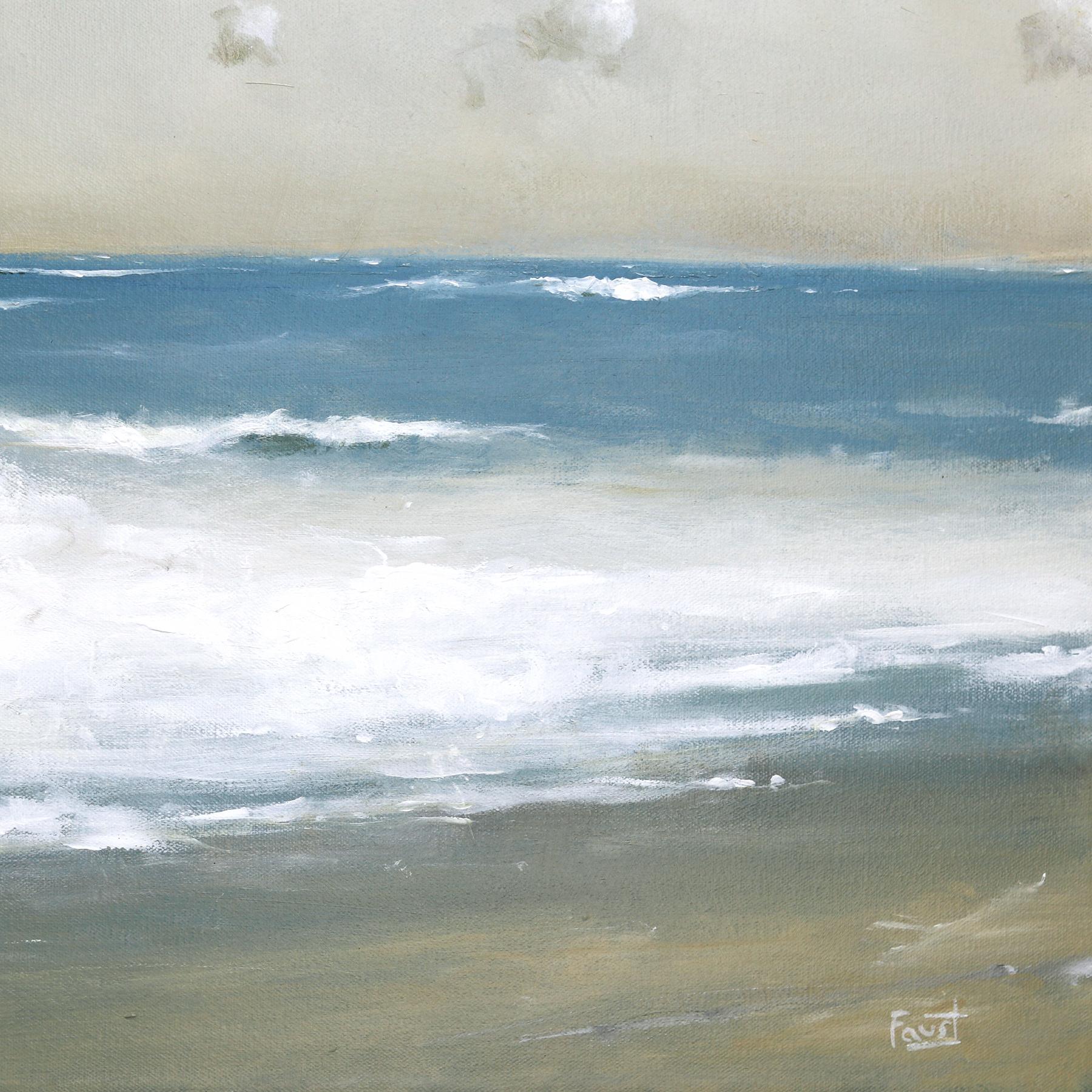 After the Storm - Original Contemporary Surrealist Bird Oceanscape Painting For Sale 5
