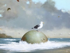 After the Storm - Original Contemporary Surrealist Bird Oceanscape Painting