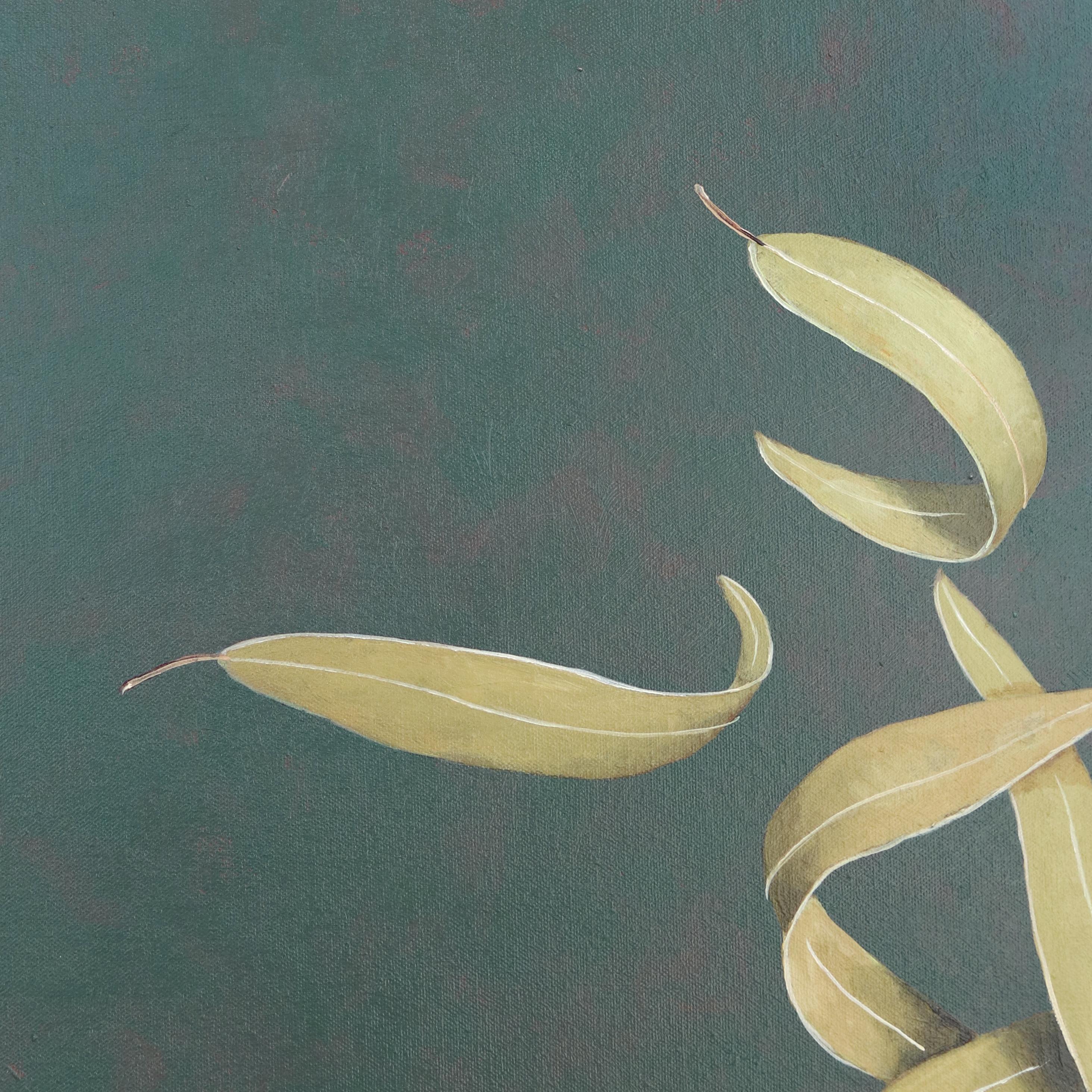 Grüner Wind  -  Contemporary Surrealist Still Life Painting im Angebot 5