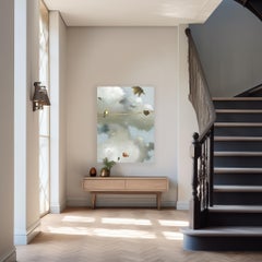 In The Above - Abstract Modern Surrealist Skyscape Perched Bird Acrylic Painting